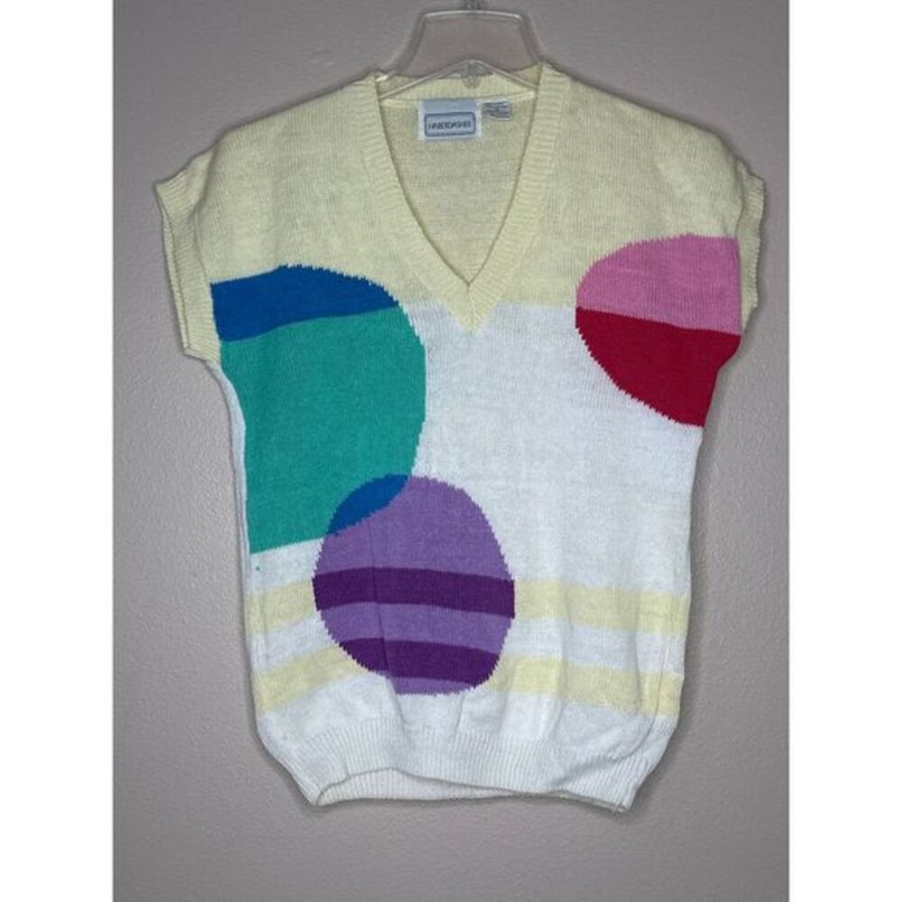 Haberdasher VTG Geometric Pattern Sleeveless Sweater Vest‎ Abstract Design M Art